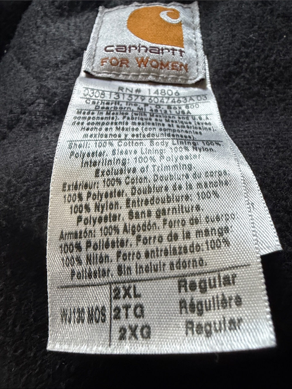 Women's Carhartt Olive Hooded Canvas Zip Jacket - Picture 4 of 5